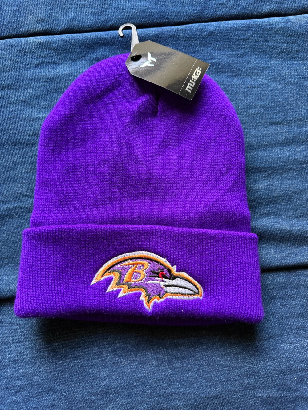 NFL Ravens Purple Beanie with Embroidered “B” Raven Logo